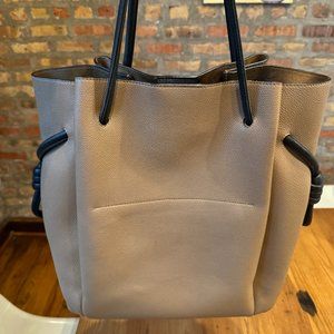 LOEWE Flamenco tan/black leather tote bag.